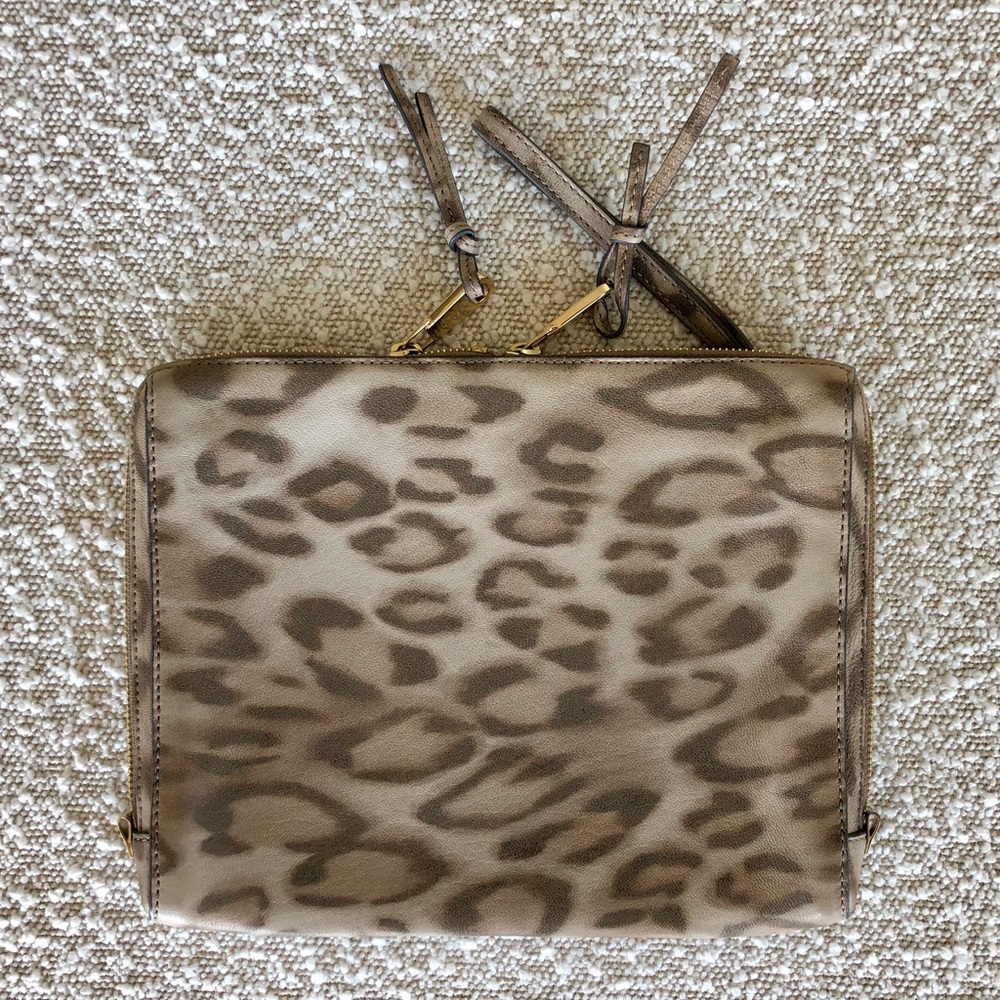 CHLOÉ leather leopard iPad case clutch